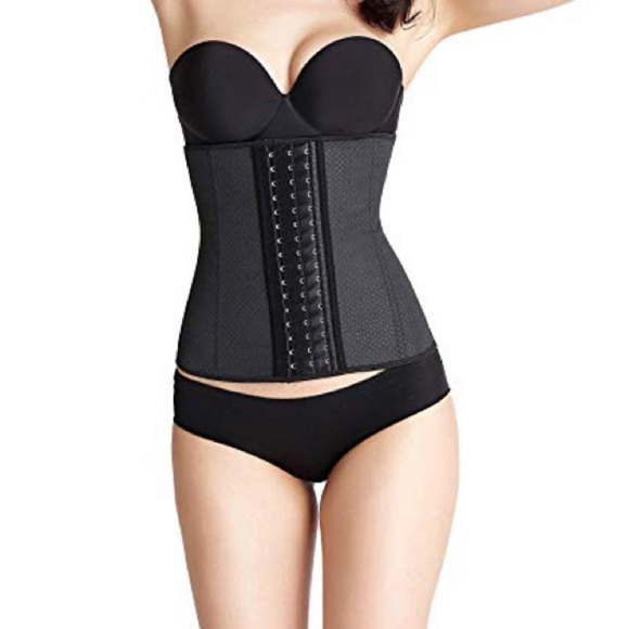 Black breathable latex waist trainer - Picture 2 of 3